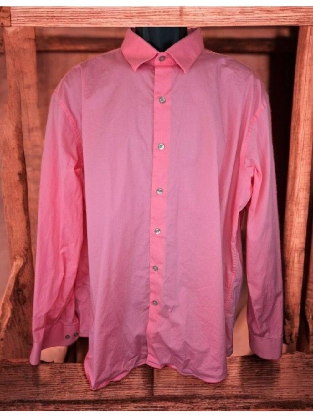 Alfani Slim Fit Mens Pink Dress Shirt XL 17-17.5